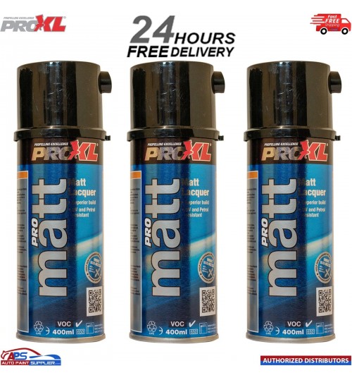 3x ProXL ProMatt 400ml Aerosol Lacquer Clearcoat Pro XL Pro Matt